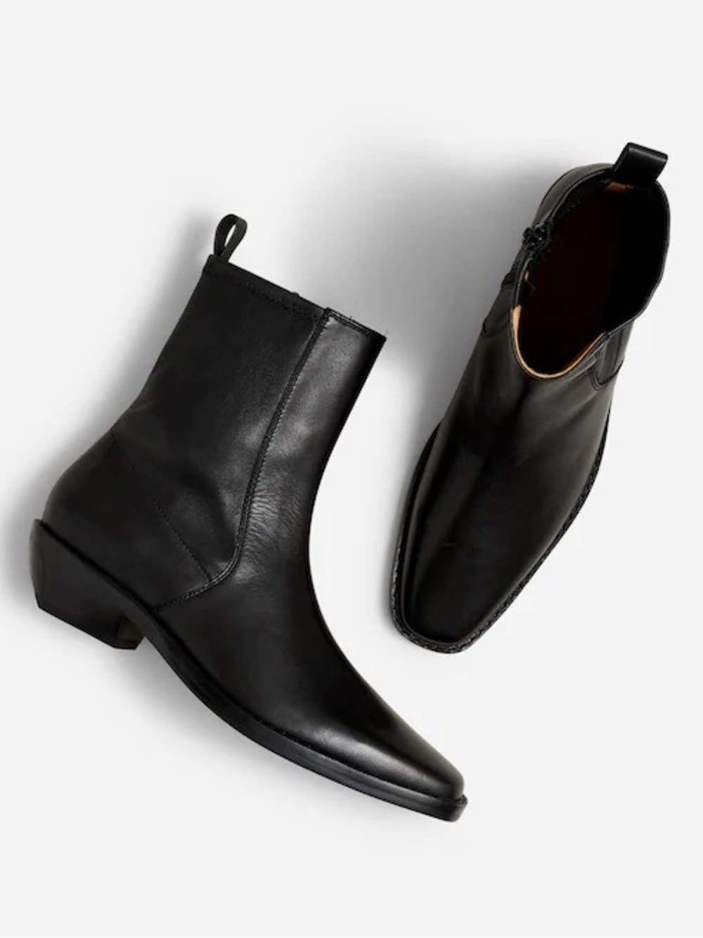 Madewell The Idris Ankle Boot In Black Leather Women’s 9 $198 NEW